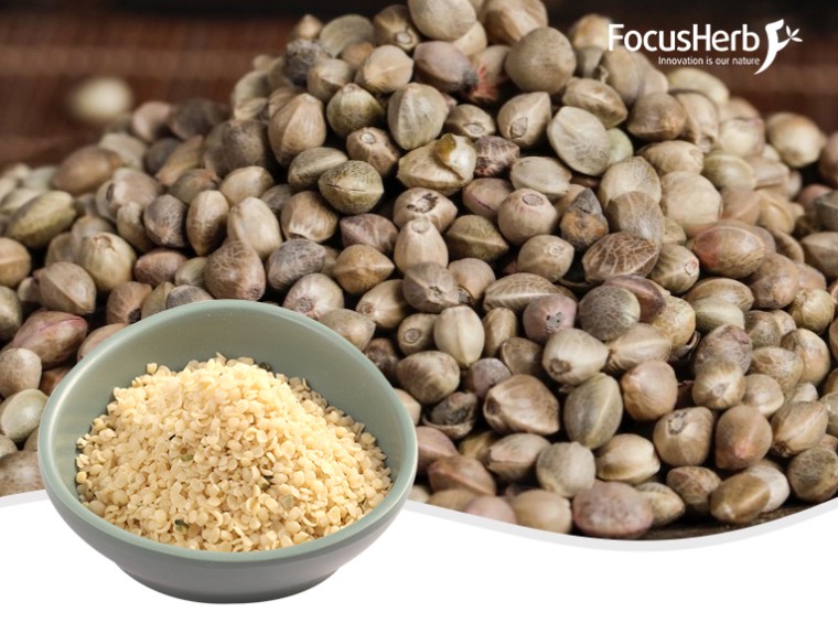 유기농 껍질을 벗긴 대마 씨앗