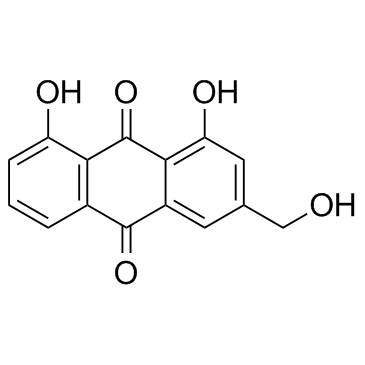 Рисунок Структурная химическая формула алоэ-эмодина (C₁₅H₁₀O₅, CAS481-72-1