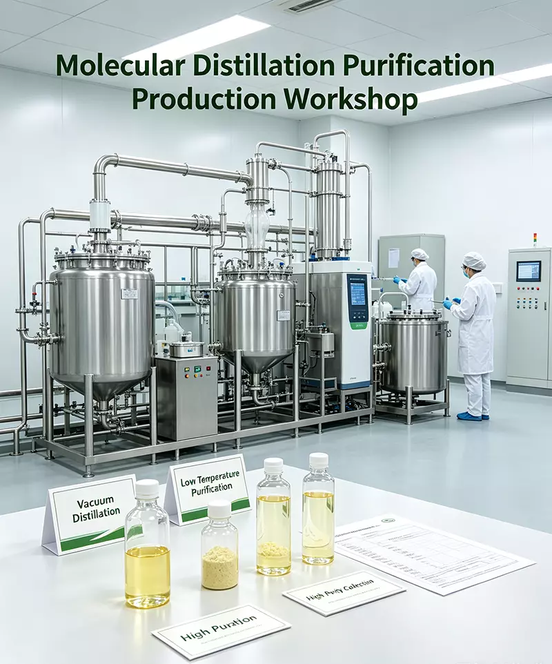 Molecular distillation purification production workshop