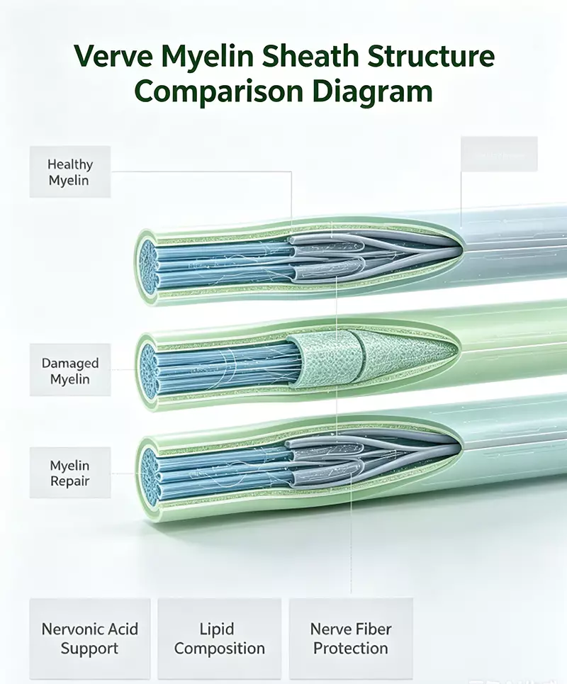 Nerve myelin sheath structure comparison diagram