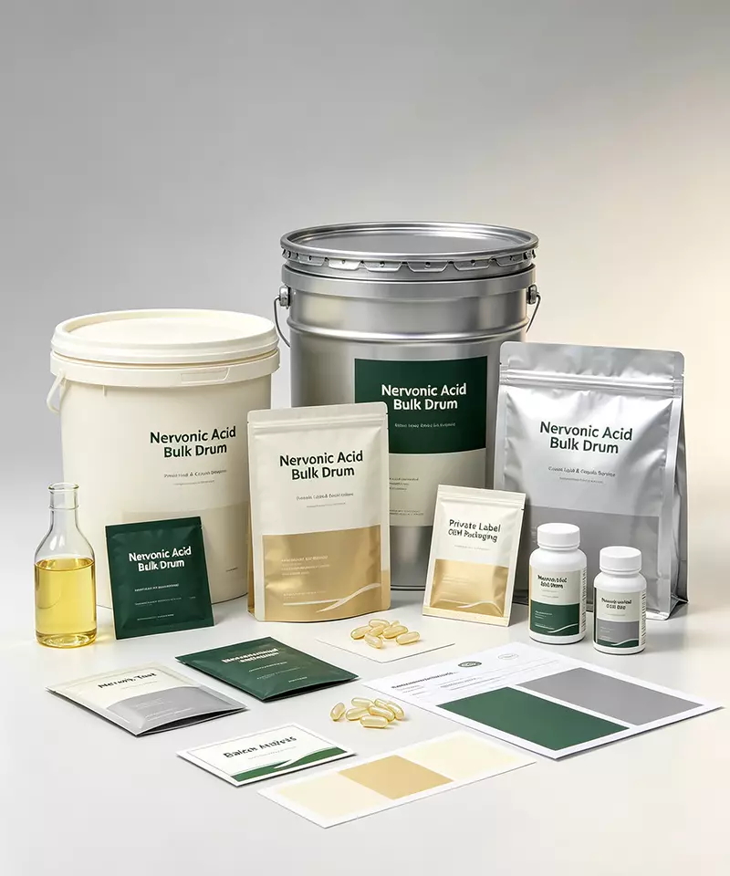 Nervonic acid bulk drum private label OEM packaging