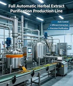 Full automatic herbal extract purification production line