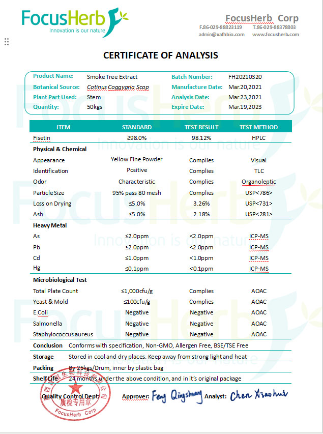 Sumac Extract- Lacin COA