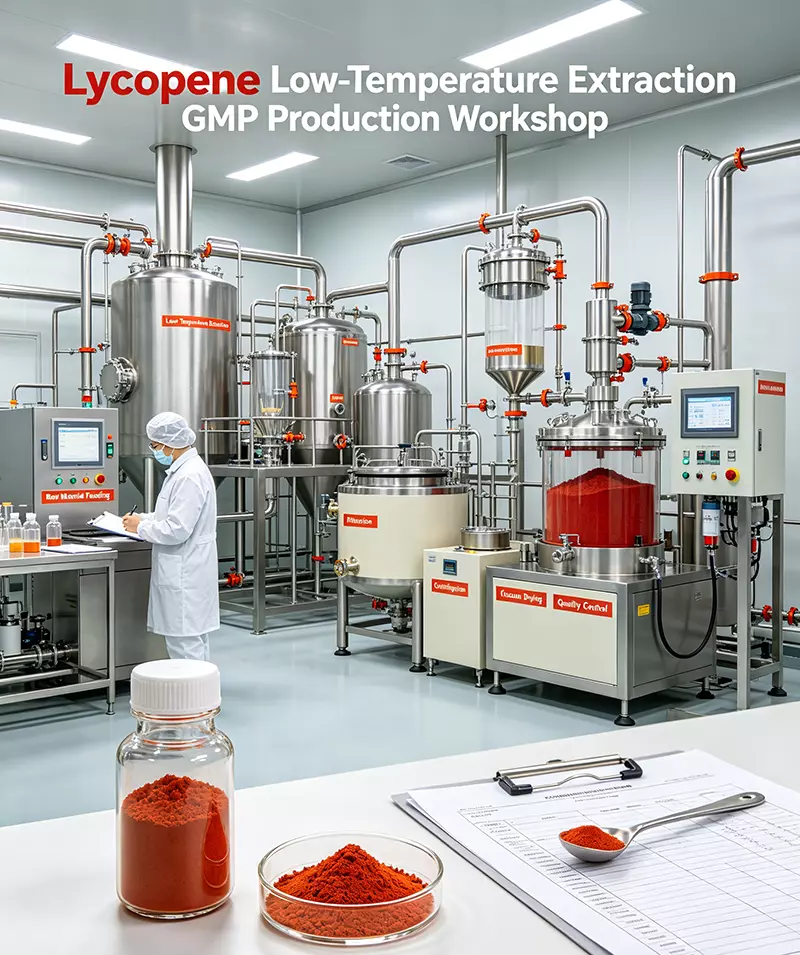 Lycopene low-temperature extraction GMP production workshop Lycopene low-temperature extraction GMP production workshop