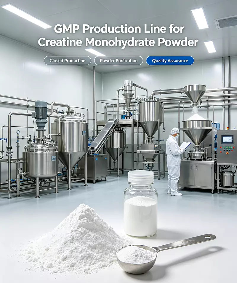 GMP production line for creatine monohydrate powder