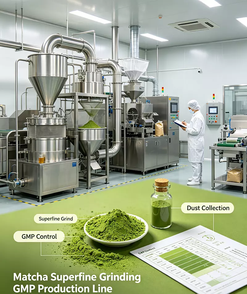 Matcha superfine grinding GMP production line Matcha superfine grinding GMP production line