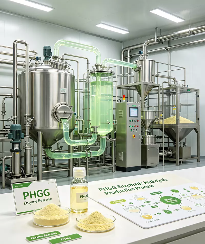 PHGG enzymatic hydrolysis production process