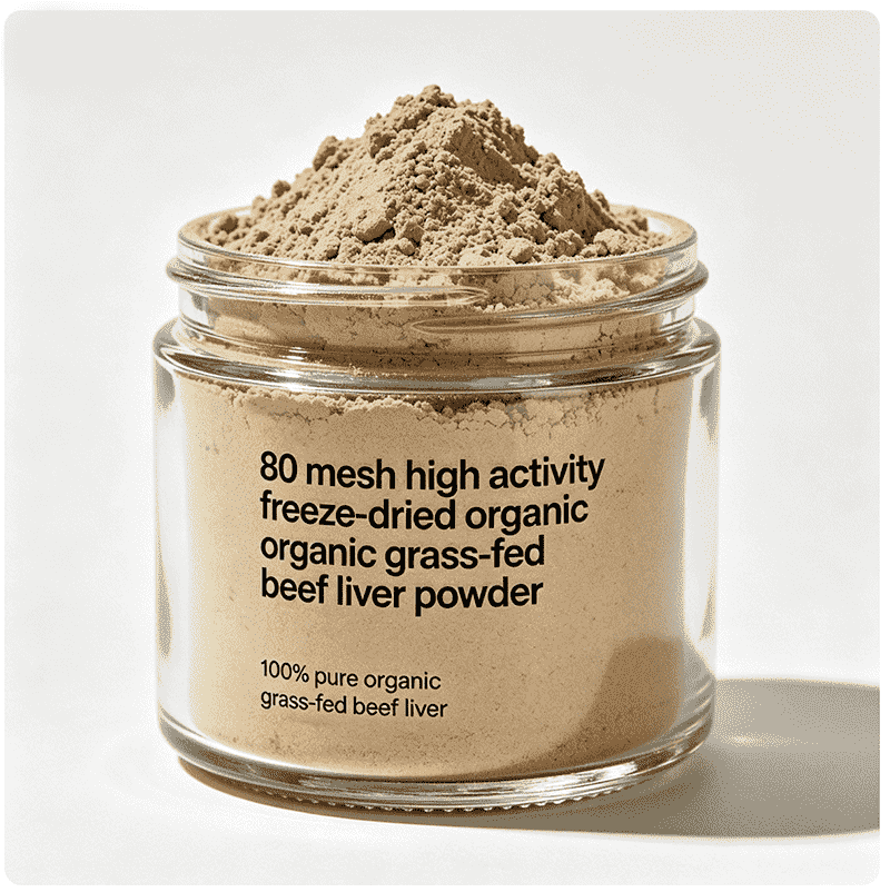 80 mesh high activity freeze-dried organic grass-fed beef liver powder
