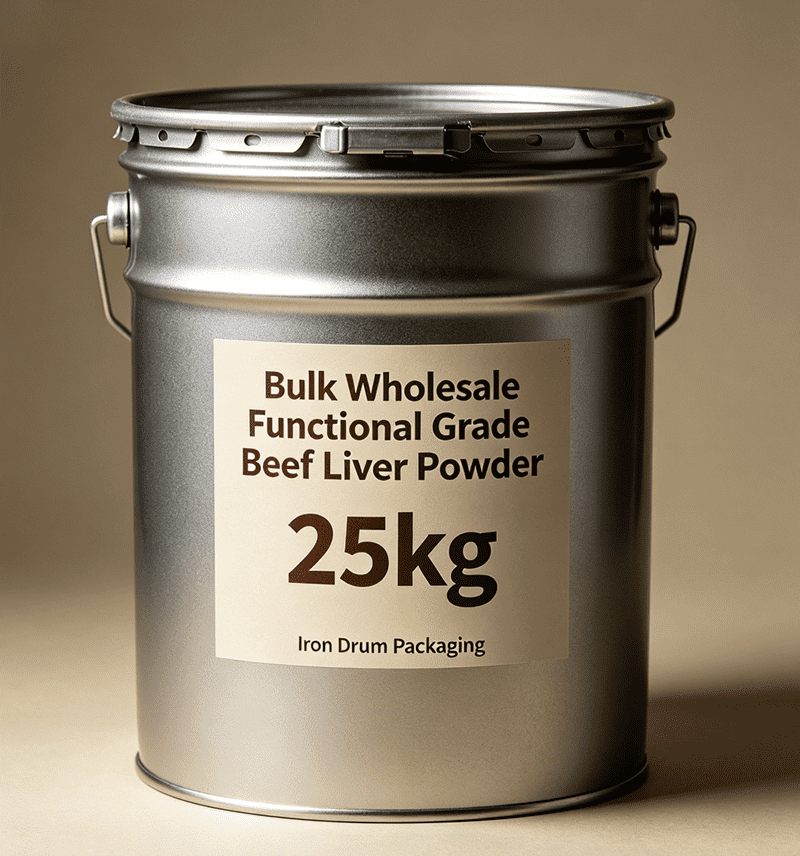 Bulk wholesale functional grade beef liver powder 25kg iron drum packaging