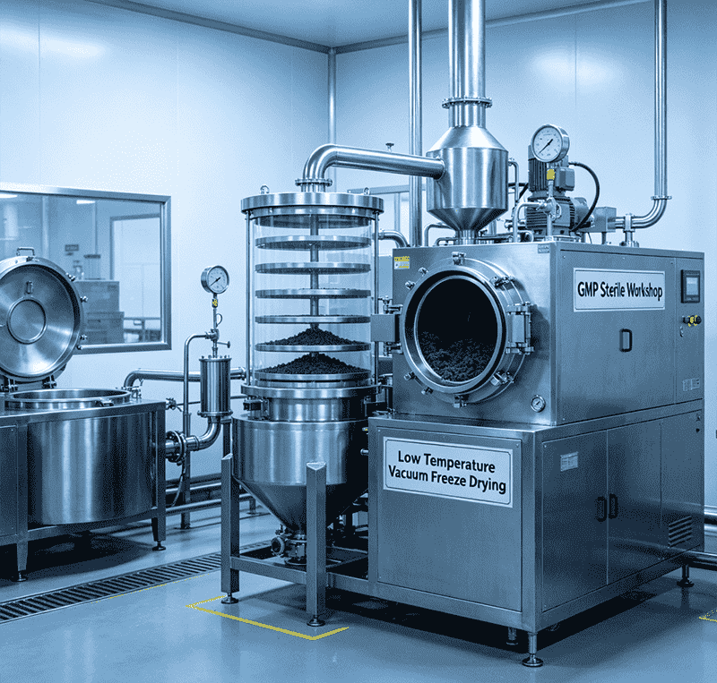 GMP sterile workshop low temperature vacuum freeze drying beef liver powder