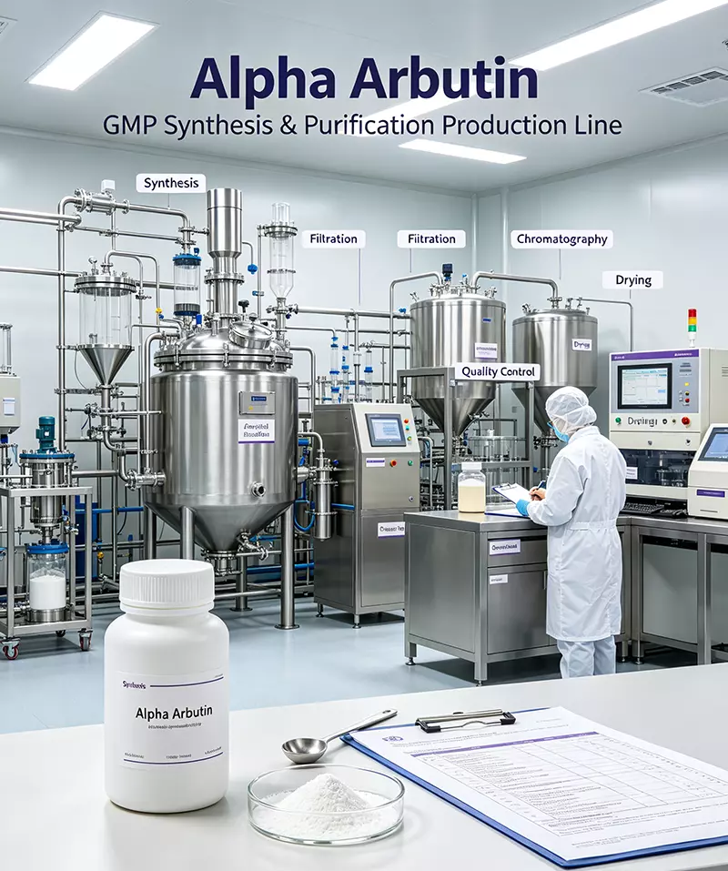 Alpha Arbutin GMP synthesis purification production line