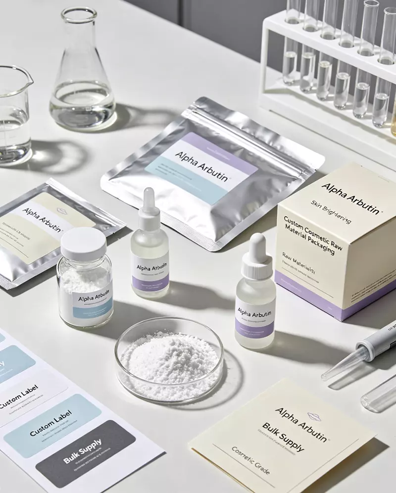 Alpha Arbutin custom cosmetic raw material packaging