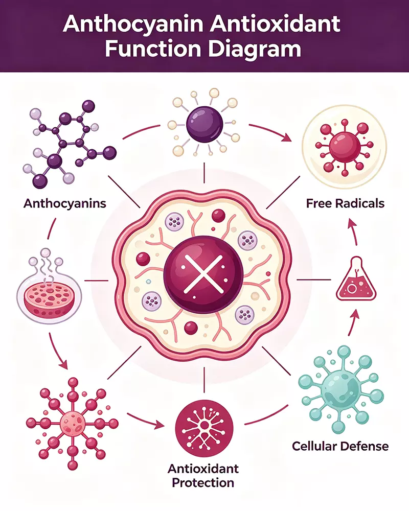 Anthocyanin antioxidant function diagram