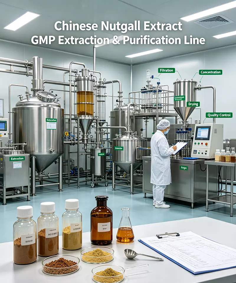 Chinese Nutgall Extract GMP extraction purification line