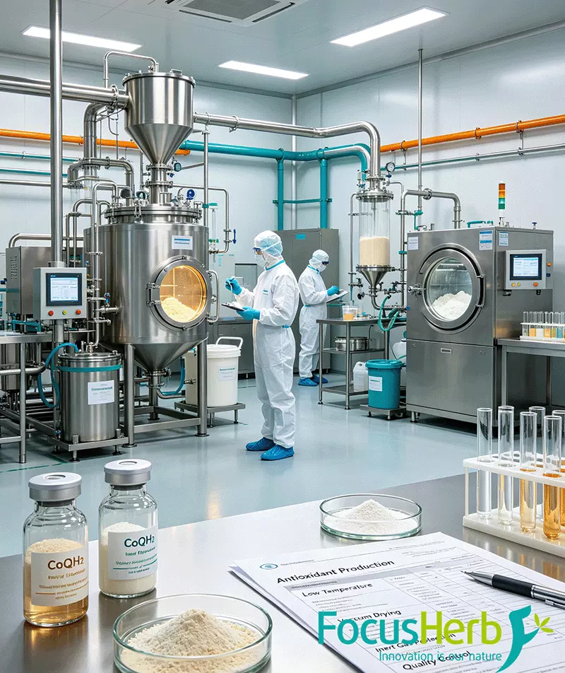 CoQH2 antioxidant low-temperature production clean workshop