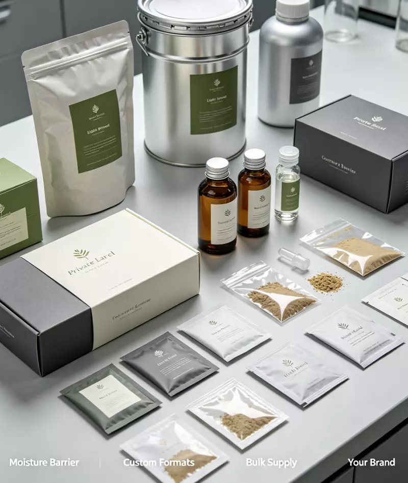 Custom private label bulk extract packaging OEM service