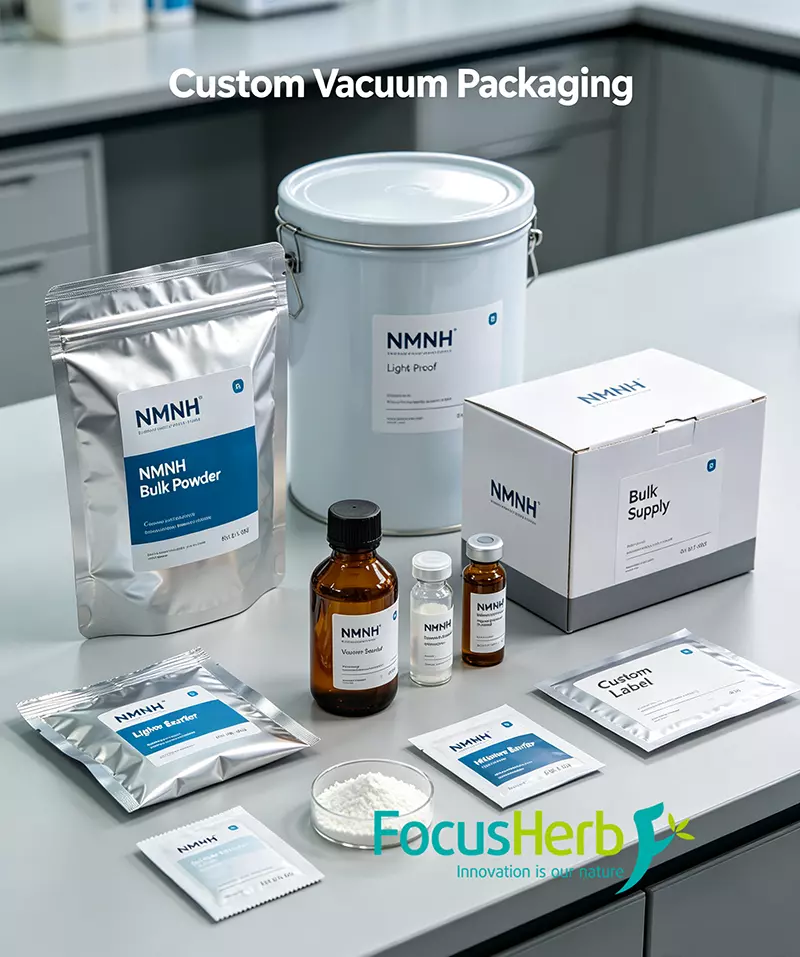 Custom vacuum packaging for NMNH bulk powder Custom vacuum packaging for NMNH bulk powder
