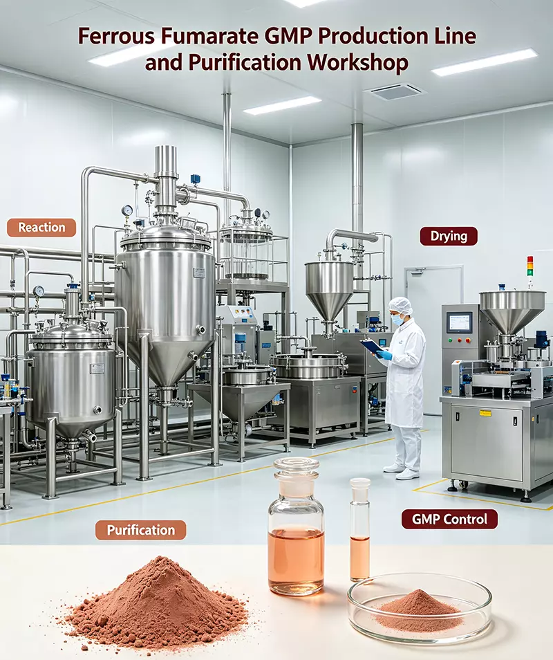 Ferrous fumarate GMP production line and purification workshop