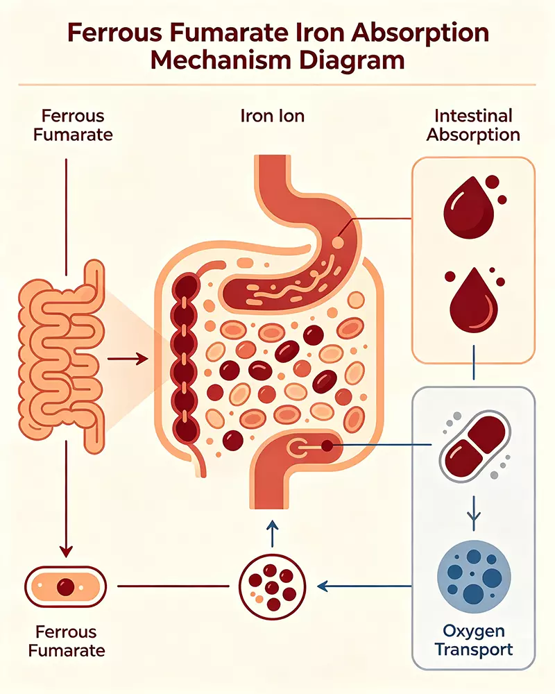 Ferrous fumarate iron absorption mechanism diagram