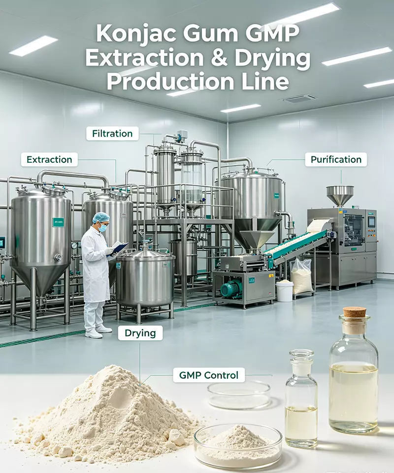 Konjac Gum GMP extraction drying production line