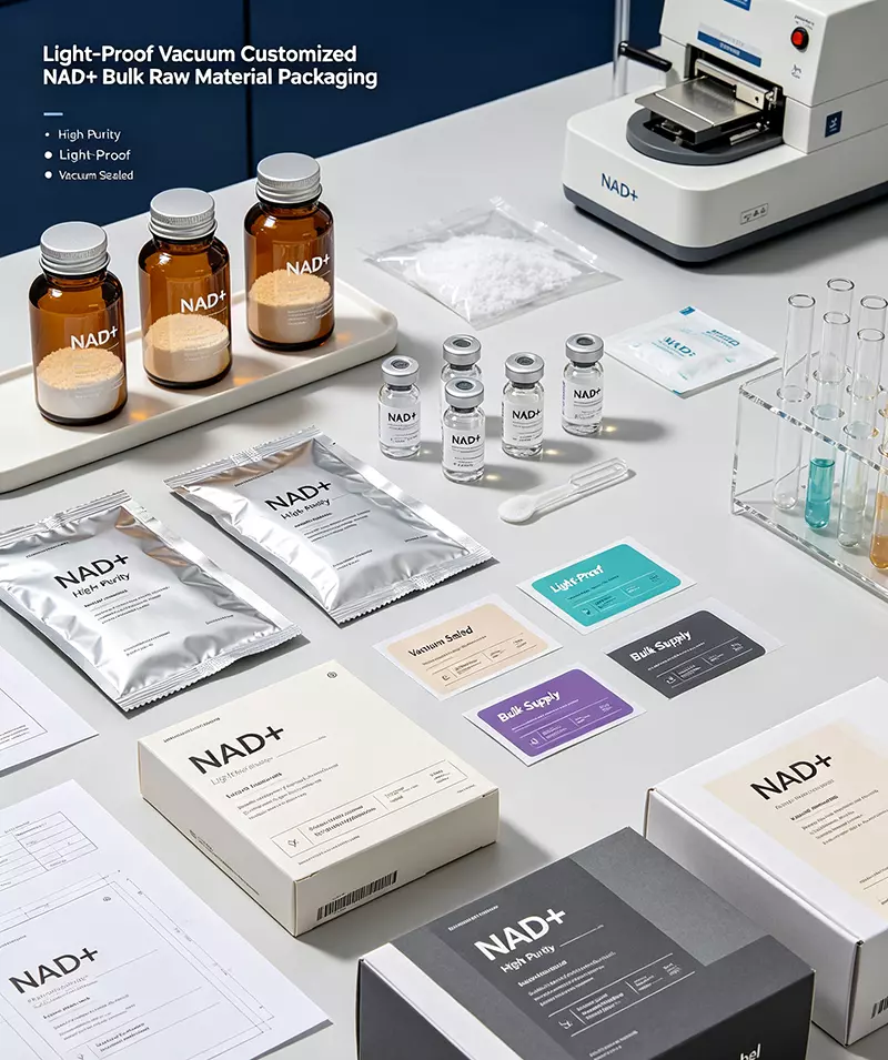 Light-proof vacuum customized NAD+ bulk raw material packaging