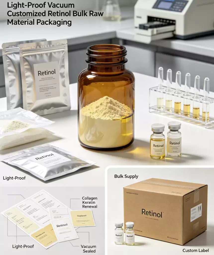 Light-proof vacuum customized Retinol bulk raw material packaging