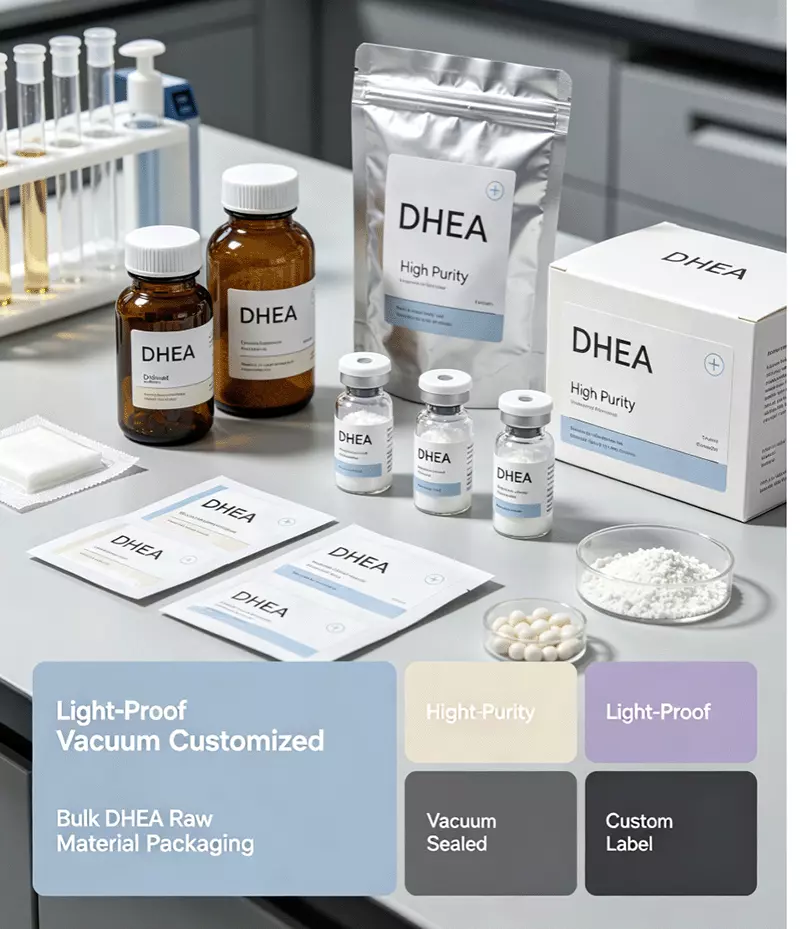 Light-proof vacuum customized bulk DHEA raw material packaging