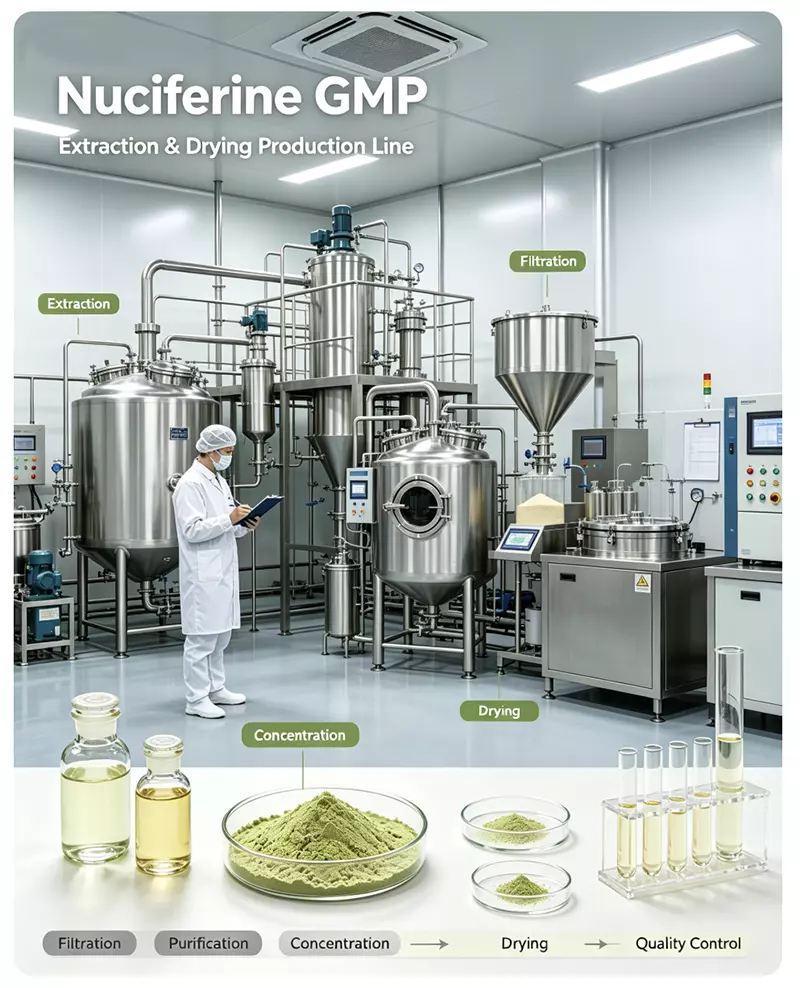 Nuciferine GMP extraction drying production line