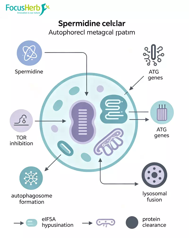 Spermidine cellular autophagy metabolic pathway diagram