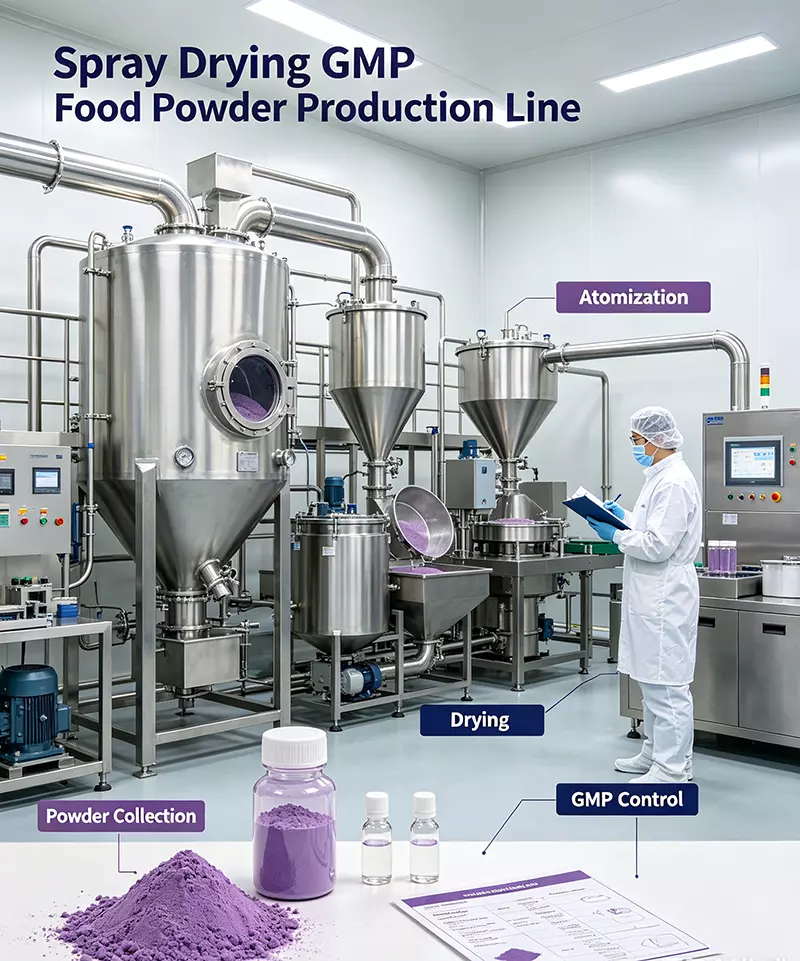 Spray drying GMP food powder production line