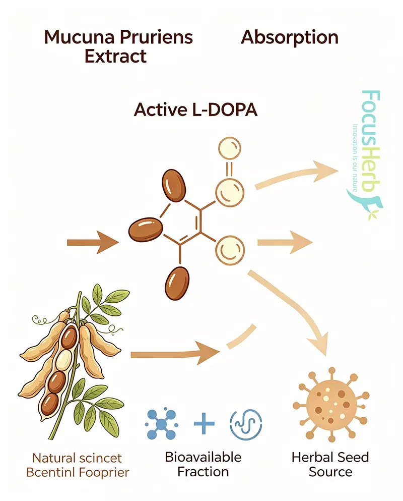 Mucuna Pruriens extract active ingredient mechanism diagram Mucuna Pruriens extract active ingredient mechanism diagram